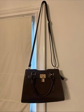 Classic Structured Leather Satchel - Dark Brown